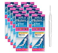 Piksters Cepillos interdentales Tamao 2 100 Conteo (10 x 10 paquetes) Cepillo de dientes interdental para pequeos y medianos Gaps Gum Soft Softles