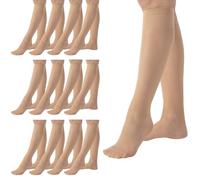 PIKY Pack 12 Pares de Mini Medias transparentes 15 DEN, Medias Cortas, Calcetines hasta la Rodilla de Mujer, Made in Italy (FR/ES, Letras, Talla única, Regular, Regular, 12 Pares Natural)