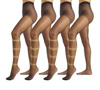 PIKY PACK 4 Pares Medias de Descanso, Panty de Descanso, Medias Compresión Media, Pantimedias Piernas Cansadas, Made in Italy (FR/ES, Letras, XXL, Regular, Regular, Negro)