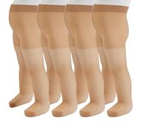 PIKY PACK 4 PARES Medias para niña 20 DEN, Medias Transparentes Niña, Pantimedias Niña, Made in Italy (FR/ES, Edad, 2 años, 4 años, Regular, Natural)