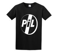 PIL Public Image White Logo Unisex 100% Cotton Short-Sleeve T-Shirts Black M