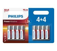 Pila AA Philips Power Alkaline LR6P8BP/10 1,5 V Pack 8 recargables