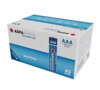 AgfaPhoto Pilas Alcalinas Plus AAA LR03 1.5V Pack de 40, Larga Duración, Ideales para Mandos Juguetes Cámaras y Más, Uso Doméstico y Profesional, Conservación 7 Años