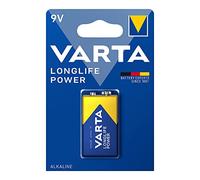 Pila alcalina 9V 6LR61 Longlife Power, Dimensiones 26,5x17,5x48,5mm, Ideal para Dispositivos electrónicos y Juguetes.