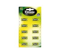 Pila Alcalina A23 12V CEGASA Super Alkaline 8F05- Alta Duración para Mandos, Alarmas, Llaves de Coche y Dispositivos Electrónicos 10 Unidades