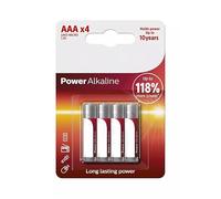 Pila alcalina AAA 1,5V - Blister 4 Unidades, Dimensiones Ø10,5x44,5mm, Ideal para Dispositivos electrónicos y Juguetes.