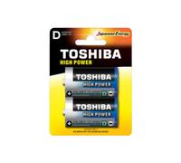 Pila Alcalina Toshiba LR20GCP D 1.5V Pack 2 Unidades Alta Potencia Larga Duración