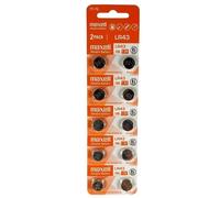 Maxell Lr43 1.5V Micro - Pack de 10 Pilas Alcalinas