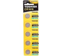 Pila Botón Toshiba CR1616 3V Pack 5 Unidades Alta Duración Litio Dispositivos Electrónica