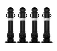Pila de aparcamiento Conos de seguridad vial negros con bandas reflectantes for obras de construcción(4 pack)