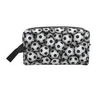 Pila de balones de fútbol de impresión, Bolsa de Maquillaje Bolsa de cosméticos Bolsa de artículos de tocador de Viaje portátil Organizador de Bolsa de Maquillaje