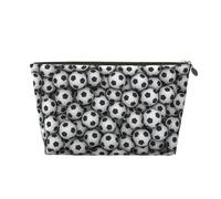 Pila de balones de fútbol de impresión, Bolsa de Maquillaje Bolsa de cosméticos Bolsa de artículos de tocador de Viaje portátil Bolsa de artículos de tocador