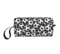 Pila de balones de fútbol de impresión, Bolsa de Maquillaje Bolsa de cosméticos Bolsa de artículos de tocador de Viaje portátil Bolsa de Maquillaje
