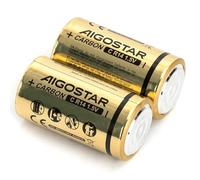 Pila de carbón-Zinc R14 C 1.5V, 2 Unidades, Ideal para Dispositivos electrónicos y Juguetes Que requieren energía Constante.
