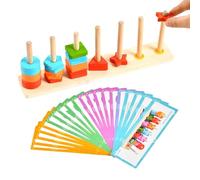 Pila de juguetes,Juguetes de cuero de madera educativos - Formas a juego juguetes de cuero para niños | para el hogar, educación, viajes, regalo para niños niñas