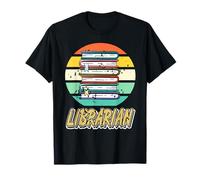 Pila de Libros Bibliotecario Vintage Círculo Retro Camiseta