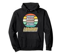 Pila de Libros Bibliotecario Vintage Círculo Retro Sudadera con Capucha