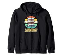 Pila de Libros Bibliotecario Vintage Círculo Retro Sudadera con Capucha