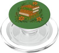 Pila de Libros Vintage con Estampado Floral, Estilo Lector otoñal, Retro y Acogedor PopSockets PopGrip para MagSafe