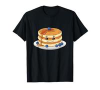 Pila De Panqueques Sonrientes con Arándanos Desayuno Camiseta