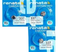 Pila de Reloj Suizo Renata 3 x 337 o SR416SW Hecho de óxido de Plata 1,5 V (SR43SW)