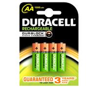 Pila AA Duracell HR6-B 1300mAh Recargable NiMH Pack 4 Multicolor