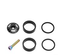 Pila espaciadora de auriculares con tapa superior y perno para horquillas de 1 1/8 pulgadas utilizadas a través de plataformas de montaña y bicicleta (negro)