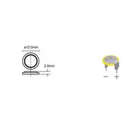 Pila litio cr1220h 3vdc 38ma con 2pin para soldar posicion horizontal