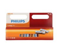 Pila Philips LongLife R03 AAA 1,5 V Cloruro de Zinc 12 Unidades