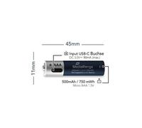 Pila recargable Mediarange MRBAT160 AAA 1.5V 500mAh pack 4 unidades litio-ion