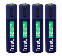 Pila recargable Trust 25671 AAA 500mAh USB-C LED 1h 4 unidades NiMH