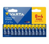 Varta Pilas alcalinas Longlife Power AA alta potencia Pack 12 (8+4) unidades