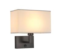 Pilanp Aplique de Pared Moderno con Interruptor, lámpara de Pared Interior con Pantalla de Tela, Farol de Pared rústico, lámparas de Pared para Dormitorio, Sala de Estar, Hotel, Sala de Estudio