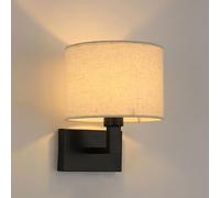 Pilanp Aplique de pared negro Apliques modernos Iluminación de pared Lámparas de pared interiores con pantalla de tela, lámpara de pared junto a la cama para dormitorio, sala de estar, pasillo