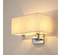 Pilanp Apliques de Pared de 2 Luces Lámparas de Pared Dobles con Pantalla de Tela de Lino Aplique de Pared Interior posmoderno Iluminación para Pasillo, Dormitorio, Sala de Estar, baño, Escalera