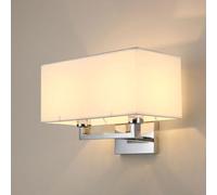 Pilanp Apliques de Pared Dobles Modernas con Pantalla de Tela de Lino Aplique de Pared Interior Iluminación para Pasillo, Dormitorio, Sala de Estar, Baño, Escalera