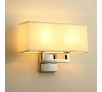 Pilanp Apliques De Pared Vintage De 2 Luces Lámpara De Pared Interior con Pantalla De Tela De Lino Cabezal Doble Baño Tocador Luces De Pared Accesorio para Dormitorio Sala De Estar Pasillo Escalera