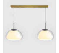 Pilanp Lámparas Colgantes de Vidrio Modernas, iluminación de araña de Isla de Cocina, Luces Colgantes lineales de 2 Luces, lámparas de Interior Simples para Comedor, Dormitorio, Oficina