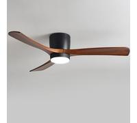 Pilanp Ventilador de techo silencioso con luz Ventilador de techo nórdico de interior con luz y mando a distancia Ventilador de techo de 6 velocidades con aspas de madera para salón dormitorio