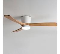 Pilanp Ventilador de Techo silencioso con luz Ventilador de Techo nórdico de Interior con luz y Mando a Distancia Ventilador de Techo de 6 velocidades con aspas de Madera para salón Dormitorio