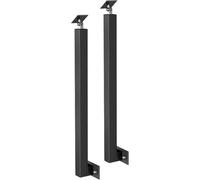 Pilar De Barandilla De Montaje Lateral: Poste De Balaustres De Escalera, Husillos De Barandilla De Metal Negro Con Soporte De ángulo Plano Y Ajustable De 270°, Columna De (Size:95cm/37.4in,Color:2pcs)