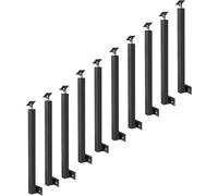 Pilar De Barandilla De Montaje Lateral: Poste De Balaustres De Escalera, Husillos De Barandilla De Metal Negro Con Soporte De ángulo Plano Y Ajustable De 270°, Columna De(Size:85cm/33.5in,Color:10pcs)