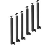 Pilar De Barandilla De Montaje Lateral: Poste De Balaustres De Escalera, Husillos De Barandilla De Metal Negro Con Soporte De ángulo Plano Y Ajustable De 270°, Columna De(Size:100cm/39.4in,Color:6pcs)