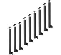 Pilar De Barandilla De Montaje Lateral: Poste De Balaustres De Escalera, Husillos De Barandilla De Metal Negro Con Soporte De ángulo Plano Y Ajustable De 270°, Columna De(Size:100cm/39.4in,Color:9pcs)