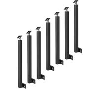 Pilar De Barandilla De Montaje Lateral: Poste De Balaustres De Escalera, Husillos De Barandilla De Metal Negro Con Soporte De ángulo Plano Y Ajustable De 270°, Columna De(Size:90cm/35.4in,Color:7pcs)