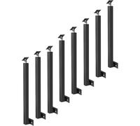 Pilar De Barandilla De Montaje Lateral: Poste De Balaustres De Escalera, Husillos De Barandilla De Metal Negro Con Soporte De ángulo Plano Y Ajustable De 270°, Columna De(Size:90cm/35.4in,Color:8pcs)