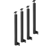 Pilar de barandilla de montaje lateral, poste de balaustres de escalera, husillos de pasamanos de metal negro con soporte plano y ajustable de ángulo de 270°, columna de barandilla para cubierta