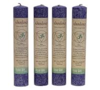 Pilar de energa de la vela perfumada premium Hecho a mano | 4 paquete | Abundancia ajna | Vela de oracin y meditacin de yoga | Quemaduras largas 1