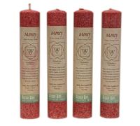 Pilar de energa de la vela perfumada premium Hecho a mano | 4 paquete | Dinero muladhara | Vela de oracin y meditacin de yoga | Quemaduras largas