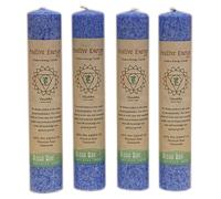 Pilar de energa de la vela perfumada premium Hecho a mano | 4 paquete | Energa positiva Visuddha | Vela de oracin y meditacin de yoga | Quemadura